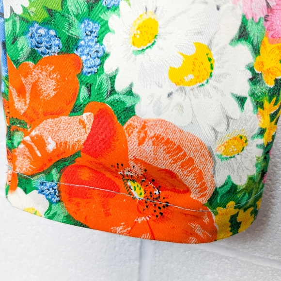 Vintage Free Size Rare NWT 100% Cotton Floral Pants Paper Bag High Rise En Trac - Picture 8 of 13